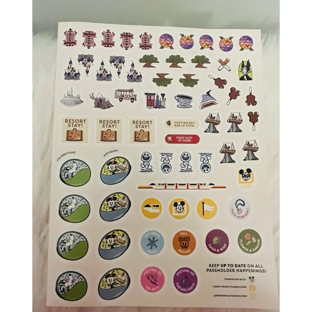 NEW 2026 Walt Disney World Annual Passholder Exclusive Wall Calendar & Stickers